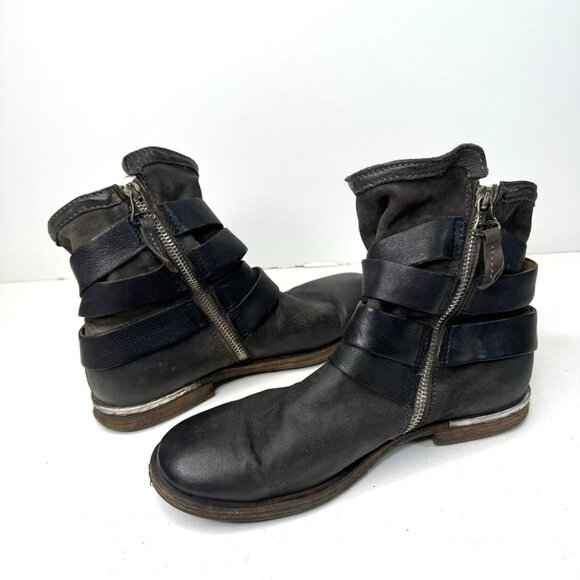 A.S.98 Ankle Moto Boots Womens Size 38 US 7.5/8 Leather Bikercore Boho Western - Picture 7 of 11